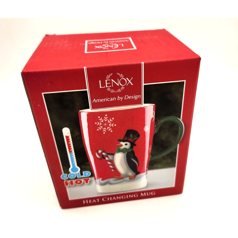 Lenox Magic Mug Penguin 14 Oz Heat Changing Coffee Cup Hot Cold Design Change 5"